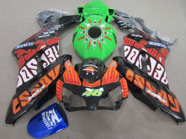 Buy 2004-2005 Honda CBR1000RR Motorcycle Fairings - Orange Green Rossi Glossy Black Repsol Rossi 46 UK
