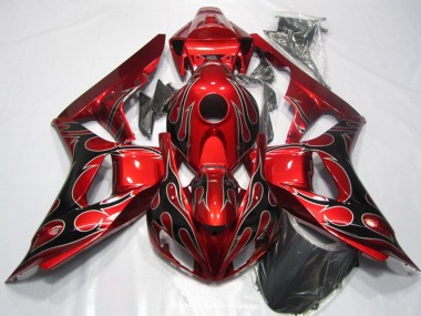 Buy 2006-2007 Honda CBR1000RR Motorcycle Fairing - Red Glossy Black Flame UK