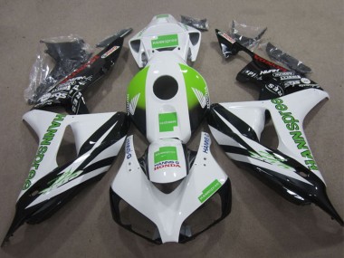 Buy 2006-2007 Honda CBR1000RR Motorcycle Fairings - White Green Glossy Black Hannspree UK