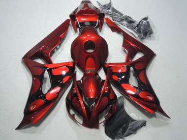 Buy 2006-2007 Honda CBR1000RR Motorcycle Fairings - Red Glossy Black Flame UK