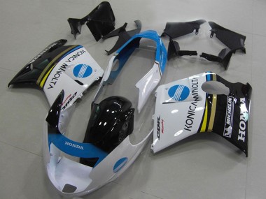 Buy 1996-2007 Honda CBR1100XX Blackbird Motorcycle Fairings - White Blue Glossy Black Konica Minolta UK