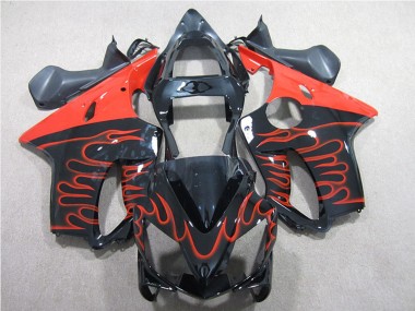 Buy 2001-2003 Honda CBR600 F4i Motorcycle Fairing Kits - Glossy Black Red Flame UK