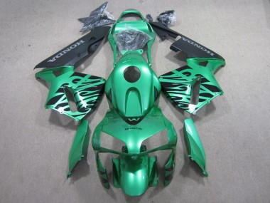 Buy 2003-2004 Honda CBR600RR Motorcycle Fairings - Green Black Flame UK
