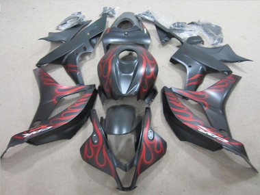 Buy 2007-2008 Honda CBR600RR Motorcycle Fairings - Matte Black Red Flame UK