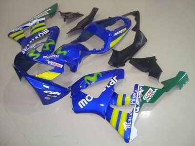 Buy 2000-2001 Honda CBR900RR 929 Motorcycle Fairings - Blue Yellow Green MoviStar Castrol UK