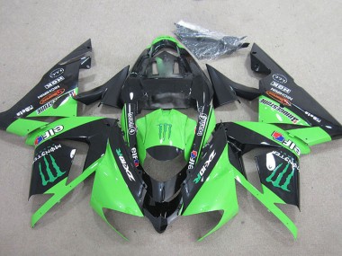 Buy 2004-2005 Kawasaki ZX10R Motorcycle Fairings - Black Green Monster UK