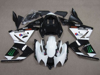 Buy 2004-2005 Kawasaki ZX10R Motorcycle Fairings - Black White Monster UK