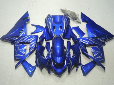 Buy 2004-2005 Kawasaki ZX10R Motorcycle Fairings - Blue White Flame UK