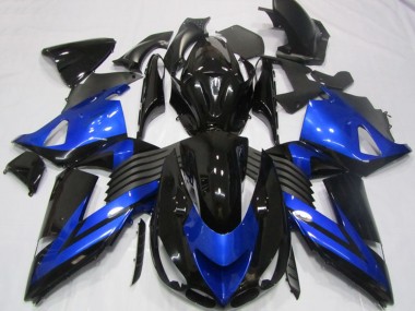 Buy 2006-2011 Kawasaki ZX14R ZZR1400 Motorcycle Fairings - Blue Glossy Black UK
