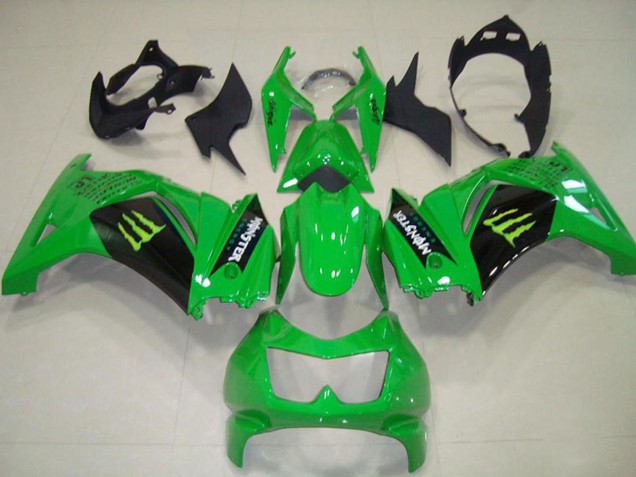 2008-2012 Kawasaki ZX250R Motorcycle Fairings - Green Black Monster UK