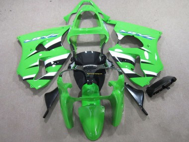 Buy 2000-2002 Kawasaki ZX6R Motorcycle Fairing Kit - Green White Black UK