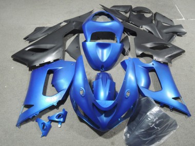 Buy 2005-2006 Kawasaki ZX6R Motorcycle Fairing Kits - Blue Matte Black UK