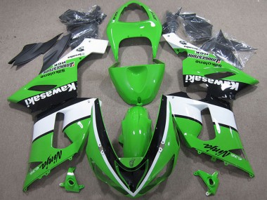 Buy 2005-2006 Kawasaki ZX6R Motorcycle Fairings - Green White Black UK