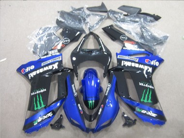 Buy 2007-2008 Kawasaki ZX6R Motorcycle Fairings - Black Blue Green Monster UK