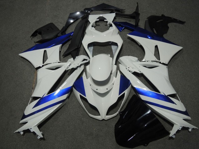 2009-2012 Kawasaki ZX6R Motorcycle Fairings - Blue White UK
