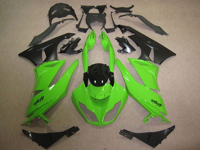 2009-2012 Kawasaki ZX6R Motorcycle Fairings - Green Glossy Black Matte Black UK