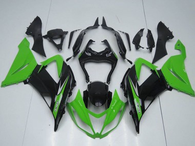 Buy 2013-2018 Kawasaki ZX6R Motorcycle Fairings Kits - Green Glossy Black UK