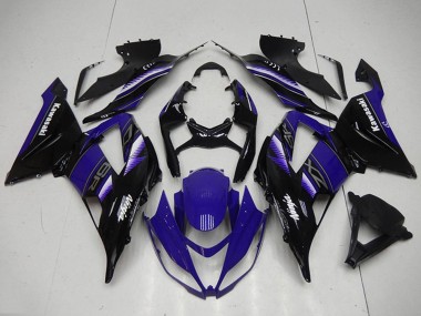 Buy 2013-2018 Kawasaki ZX6R Motorcycle Fairing Kits - Blue Glossy Black UK