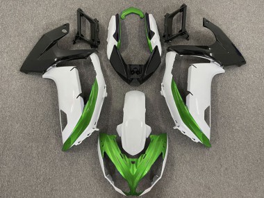 Buy 2009-2011 Kawasaki Ninja 650R Motorcycle Fairings - White Green Matte Black UK