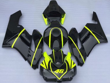 Buy 2004-2005 Honda CBR1000RR Motorcycle Fairings - Glossy Black High Viz Yellow 46 UK