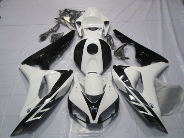 Buy 2006-2007 Honda CBR1000RR Motorcycle Fairings - White Glossy Black OEM Style No Decals UK