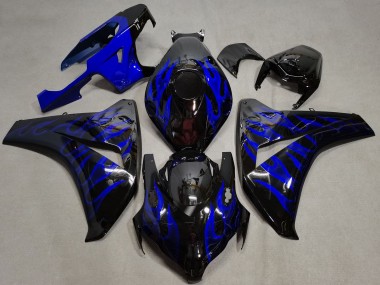 Buy 2008-2011 Honda CBR1000RR Motorcycle Fairings - Glossy Black Blue Flame UK