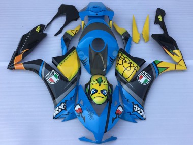 Buy 2012-2016 Honda CBR1000RR Motorcycle Fairings - Blue Yellow Glossy Black Shark Teeth UK