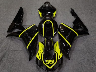 Buy 2006-2007 Honda CBR1000RR Motorcycle Fairing - Glossy Black High Viz Yellow 99 UK