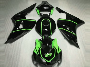 Buy 2006-2007 Honda CBR1000RR Motorcycle Fairings - Glossy Black High Viz Green UK