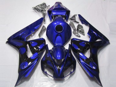 Buy 2006-2007 Honda CBR1000RR Motorcycle Fairings - Blue Glossy Black Flame UK