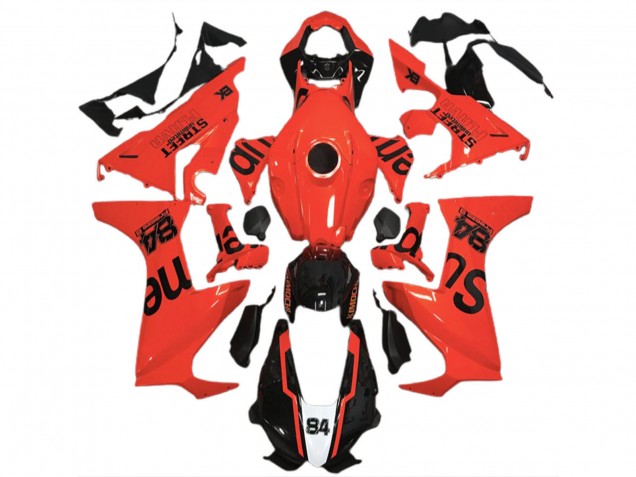 2017-2024 Honda CBR1000RR Motorcycle Fairings - Red Glossy Black Street Flava UK