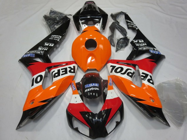 2006-2007 Honda CBR1000RR Motorcycle Fairings - Orange White Red Glossy Black Repsol UK
