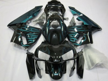 Buy 2003-2004 Honda CBR600RR Motorcycle Fairings - Glossy Black Green Flame UK