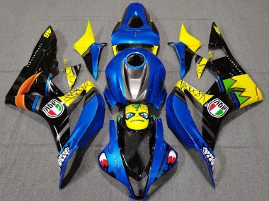 Buy 2007-2008 Honda CBR600RR Motorcycle Fairings - Blue Yellow Glossy Black Shark UK