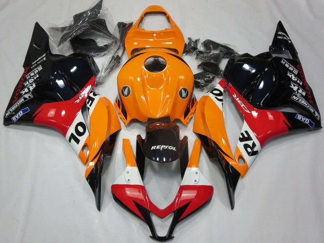 2009-2012 Honda CBR600RR Motorcycle Fairing - Orange White Red Glossy Black Repsol UK