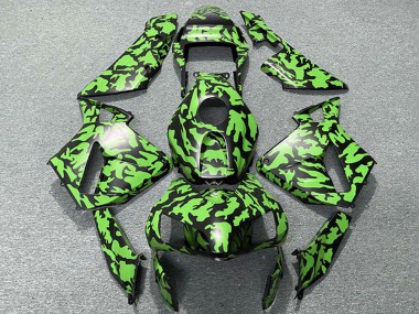 Buy 2003-2004 Honda CBR600RR Motorcycle Fairings - Green Black Camouflage UK