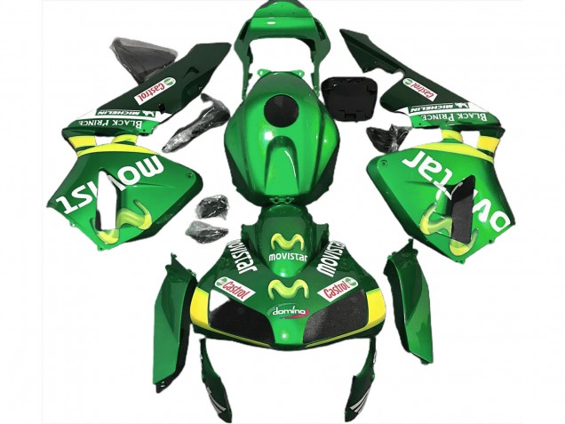 2003-2004 Honda CBR600RR Motorcycle Fairings - Green Yellow MoviStar UK