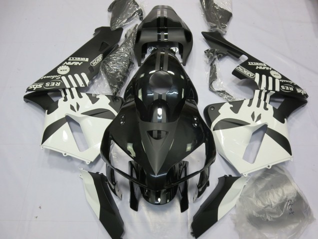 2005-2006 Honda CBR600RR Motorcycle Fairings - White Matte Black Puisher Logo UK