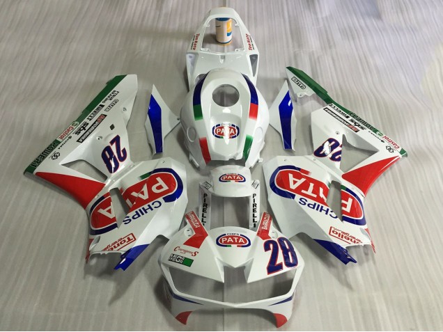 2013-2026 Honda CBR600RR Motorcycle Fairings - White Red Blue Pata 28 UK