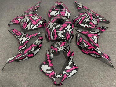 Buy 2009-2012 Honda CBR600RR Motorcycle Fairings - Pink Silver Camouflage UK
