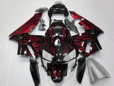 Buy 2003-2004 Honda CBR600RR Motorcycle Fairings - Glossy Black Red Flame UK