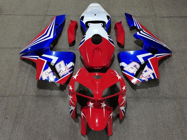 2005-2006 Honda CBR600RR Motorcycle Fairings - White Red Blue 69 UK