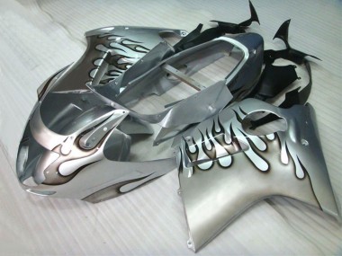 Buy 1996-2007 Honda CBR1100XX Blackbird Motorcycle Fairings - Silver Black Flame UK