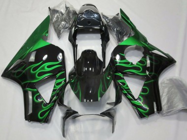 Buy 2002-2003 Honda CBR954RR Motorcycle Fairings - Glossy Black Green Flame UK