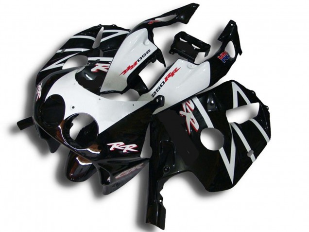 1990-1998 Honda CBR250RR Motorcycle Fairings - Glossy Black White RR UK