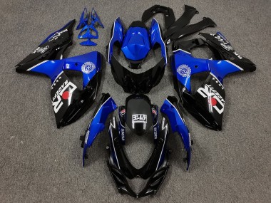 Buy 2009-2016 Suzuki GSXR 1000 Motorcycle Fairings - Black and Blue with Custom Logo UK