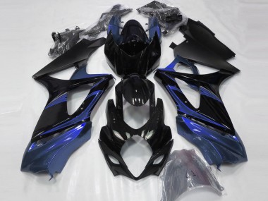 Buy 2007-2008 Suzuki GSXR 1000 Motorcycle Fairings - Blue Glossy Black UK