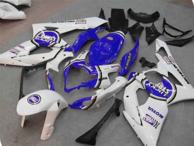 Buy 2005-2006 Suzuki GSXR 1000 Motorcycle Fairings - White Blue Lucky Strike UK