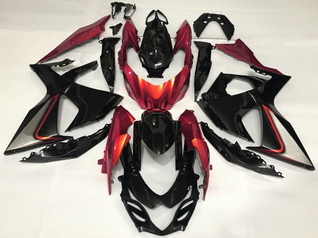 2009-2016 Suzuki GSXR 1000 Motorcycle Fairing - Glossy Black Red UK