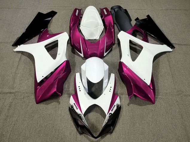 2007-2008 Suzuki GSXR 1000 Motorcycle Fairings - White Pink Black UK